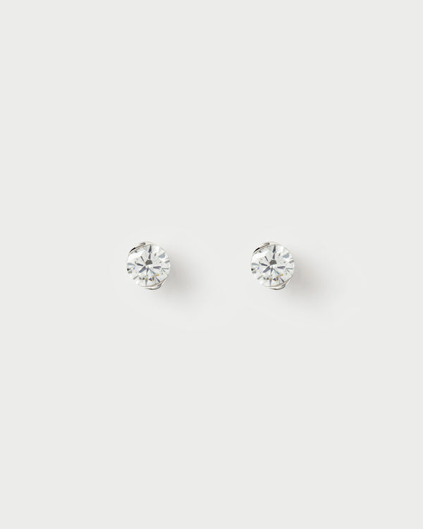 PDPAOLA Diamond and white gold Grace Mini stud earrings