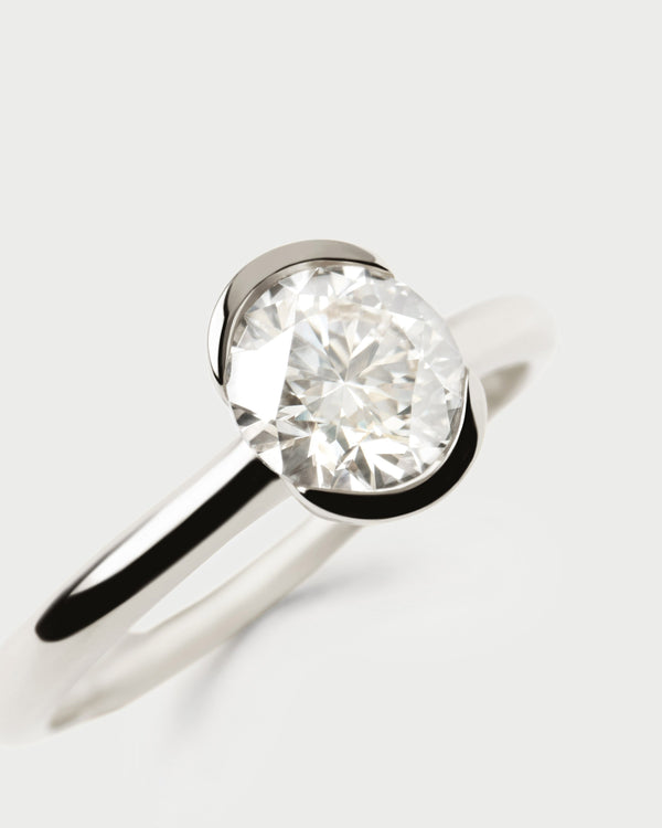 PDPAOLA Diamond and white gold Grace solitary ring