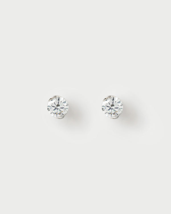PDPAOLA Diamond and white gold Grace stud earrings