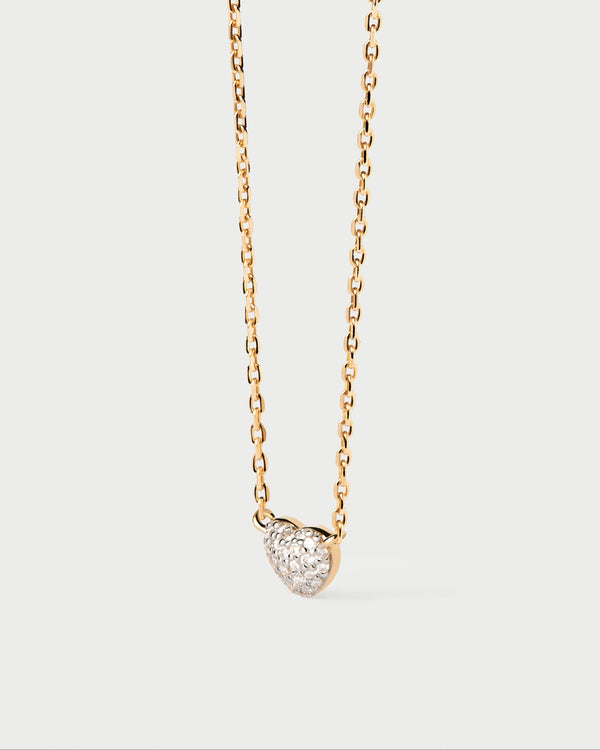 PDPAOLA Diamonds and gold Heart solitary necklace