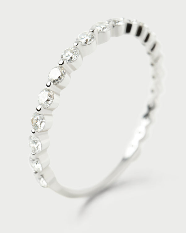 PDPAOLA Diamonds And White Gold Astra Mini Eternity Ring