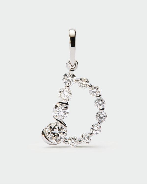 PDPAOLA Diamonds and white gold D initial pendant