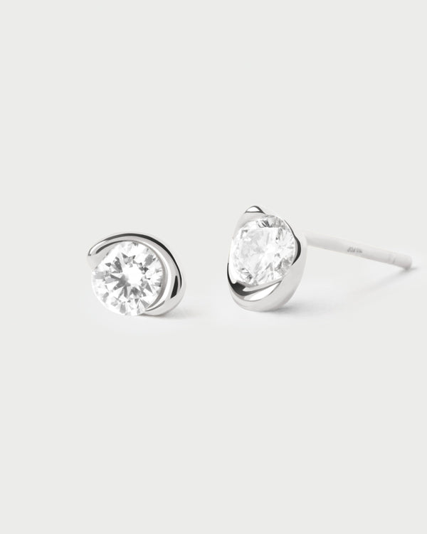 PDPAOLA Diamonds and white gold Delia stud earrings