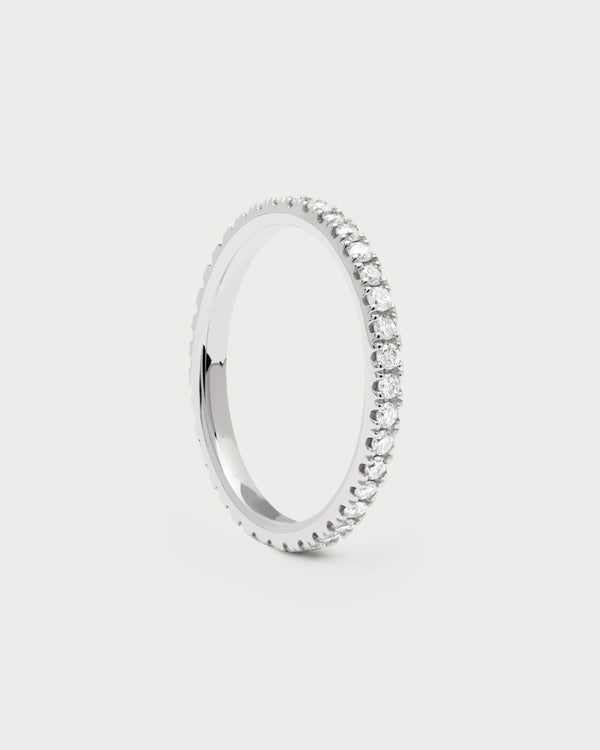 PDPAOLA Diamonds and White Gold Eternity Medium Ring
