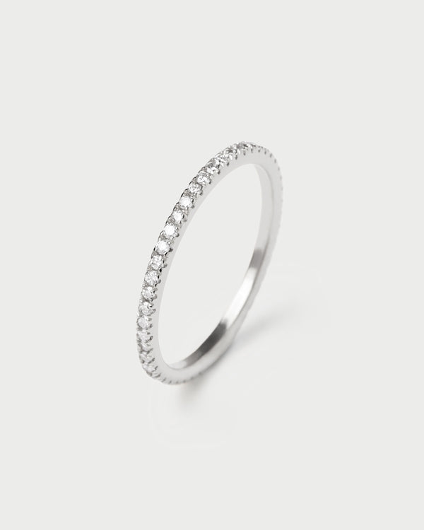 PDPAOLA Diamonds and White Gold Eternity Mini Ring