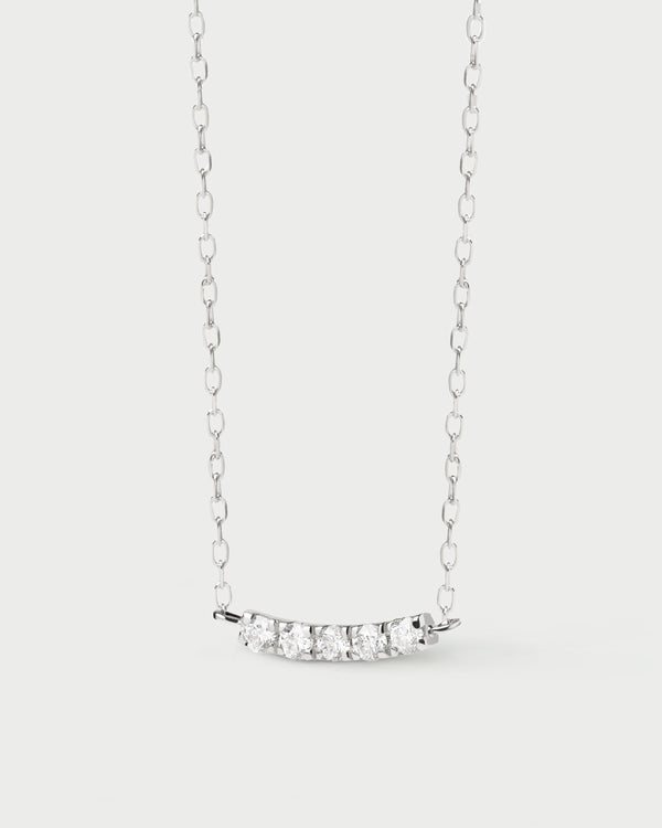 PDPAOLA Diamonds and White Gold Eternity Necklace