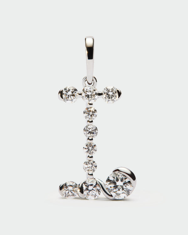 PDPAOLA Diamonds And White Gold I Initial Pendant