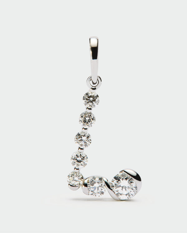 PDPAOLA Diamonds and white gold L initial pendant