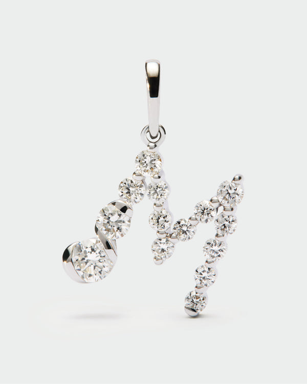 PDPAOLA Diamonds and white gold M initial pendant