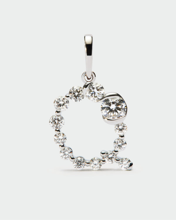 PDPAOLA Diamonds and white gold Q initial pendant