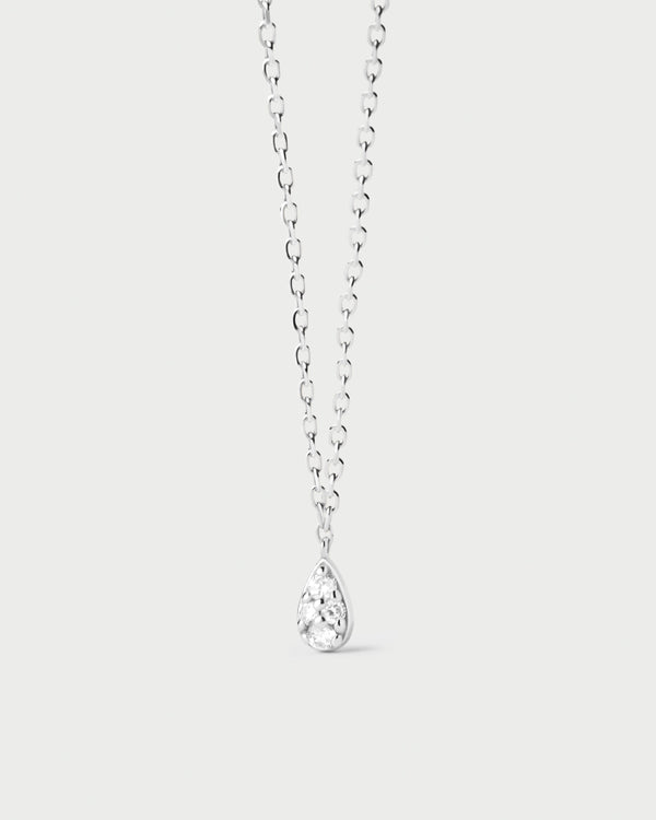 PDPAOLA Diamonds and white gold Rio solitary necklace