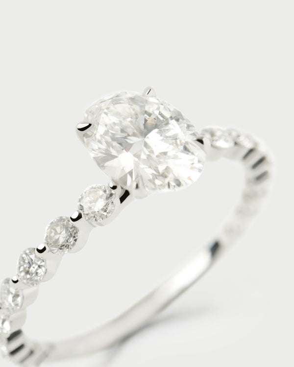 PDPAOLA Diamonds and white gold Trace solitary ring