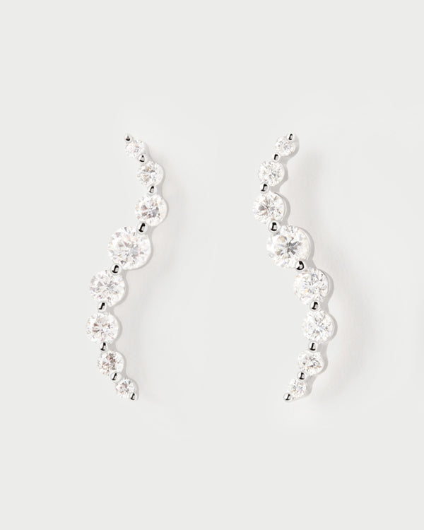 PDPAOLA Diamonds and white gold Venus stud earrings