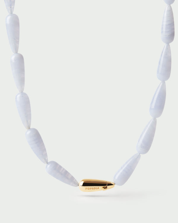 PDPAOLA Blue agate Drop necklace