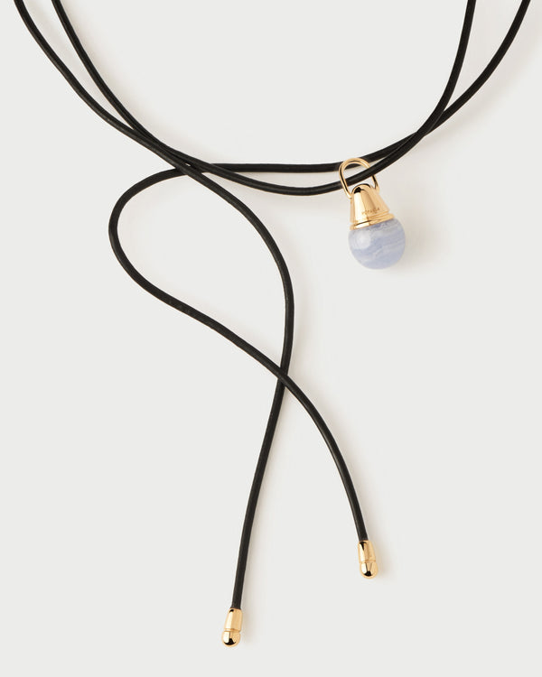 PDPAOLA Dana Leather Bow Necklace