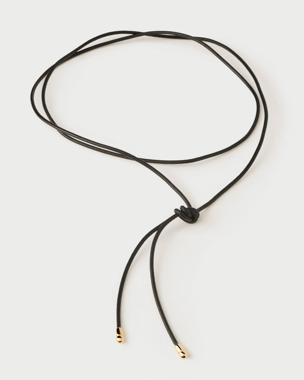 PDPAOLA Dana Leather Bow Necklace