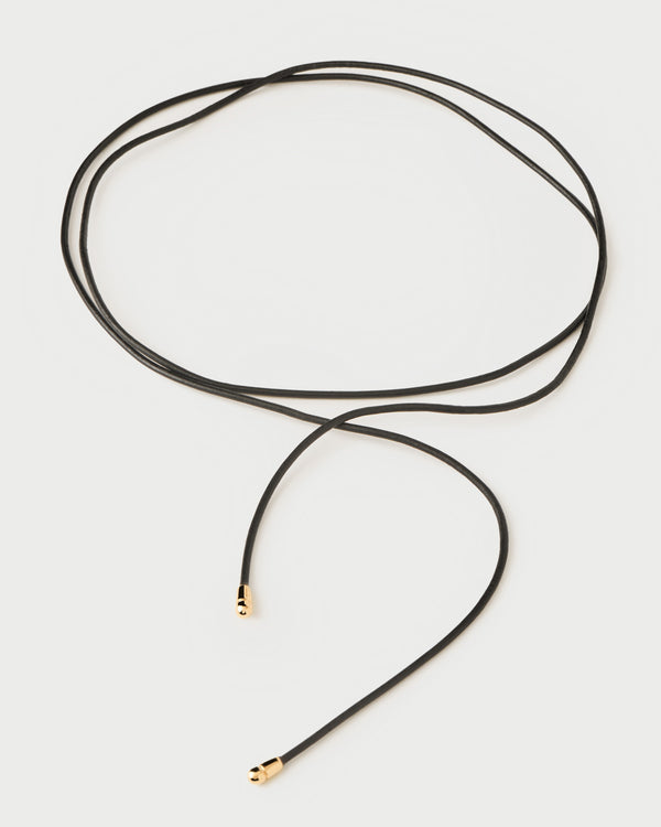 PDPAOLA Dana leather bow necklace