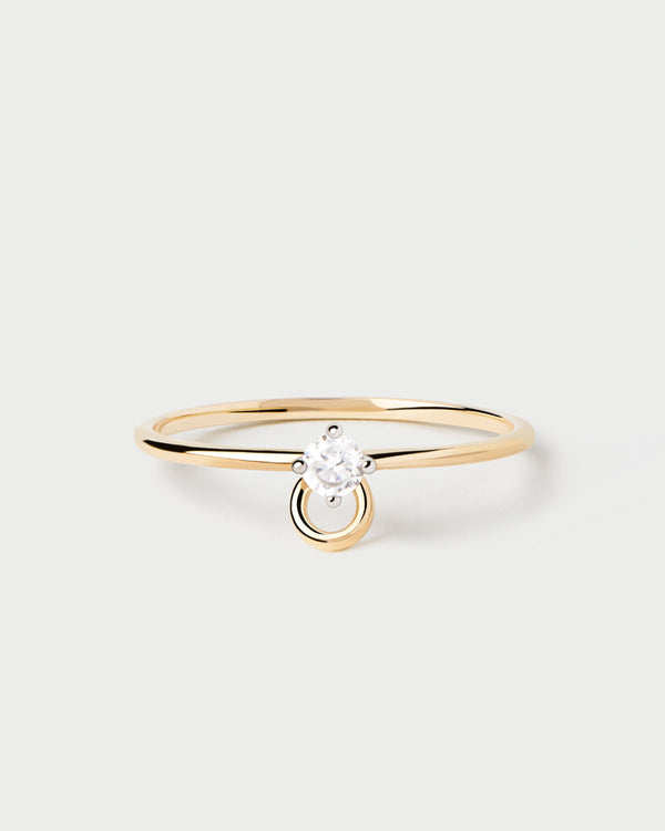 PDPAOLA Diamond And Gold Ari Solitary Ring