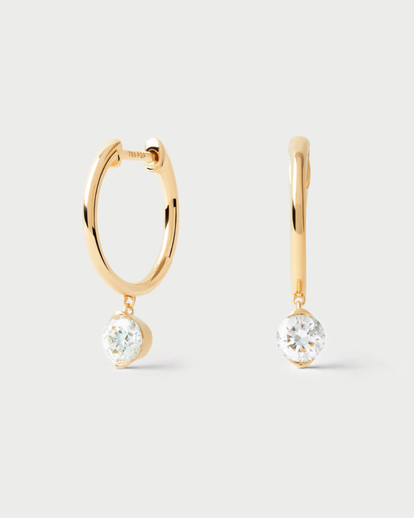 PDPAOLA Diamond And Gold Grace Mini Hoops