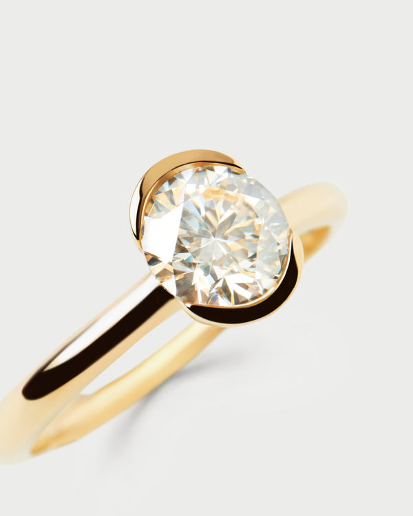 PDPAOLA Diamond and gold Grace solitary ring