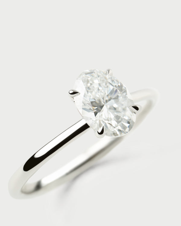 PDPAOLA Diamond And White Gold Ace Solitary Ring