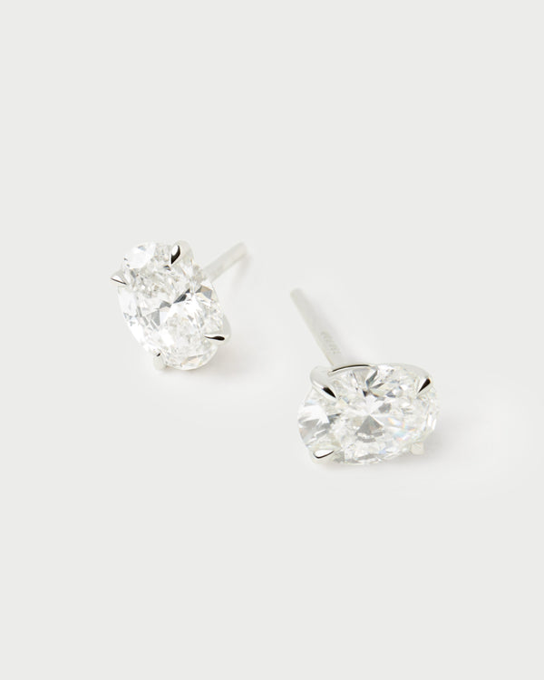 PDPAOLA Diamond and white gold Ace stud earrings