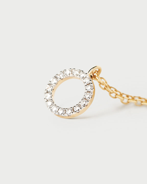 PDPAOLA Diamonds And Gold Circle Necklace