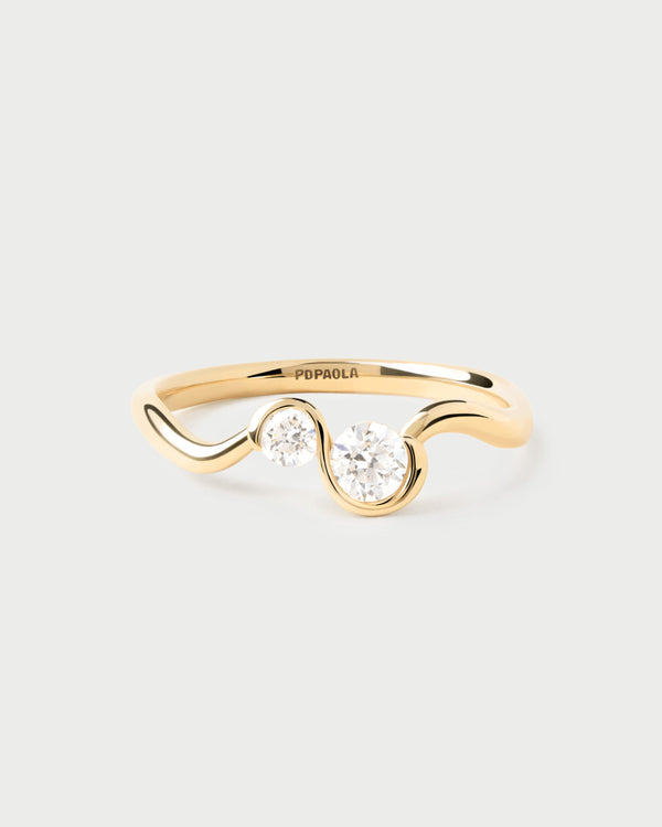 PDPAOLA Diamonds and gold Dafne ring