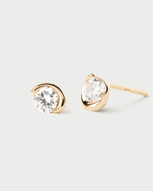 PDPAOLA Diamonds and gold Delia stud earrings