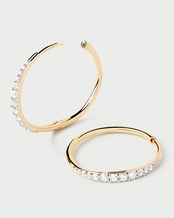PDPAOLA Diamonds And Gold Estella Hoops