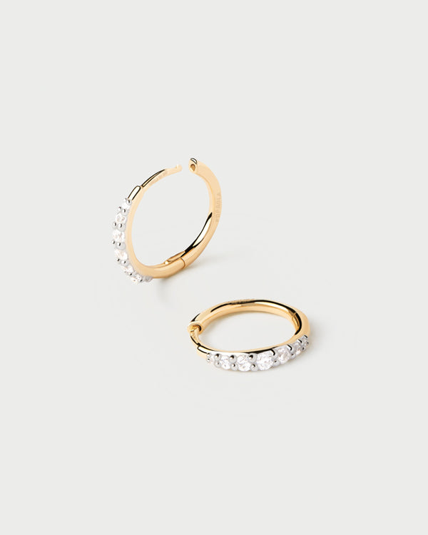 PDPAOLA Diamonds And Gold Estella Mini Hoops