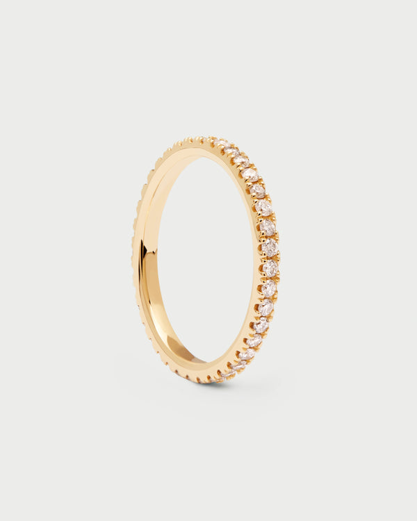 PDPAOLA Diamonds and gold Eternity Medium Ring