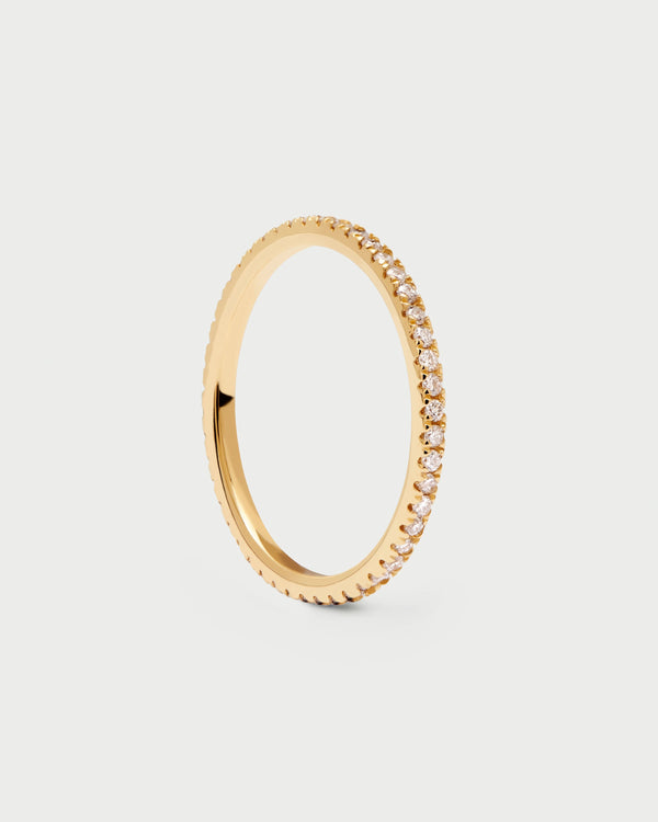PDPAOLA Diamonds and gold Eternity Mini Ring