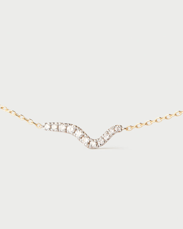PDPAOLA Diamonds and gold Flow necklace