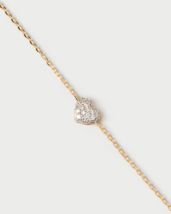 PDPAOLA Diamonds and gold Heart bracelet