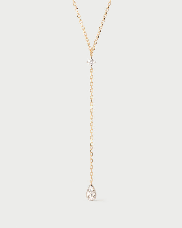 PDPAOLA Diamonds and gold Lagoon necklace