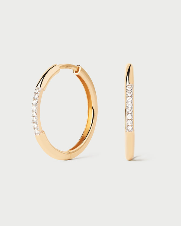 PDPAOLA Diamonds and gold Nora hoops