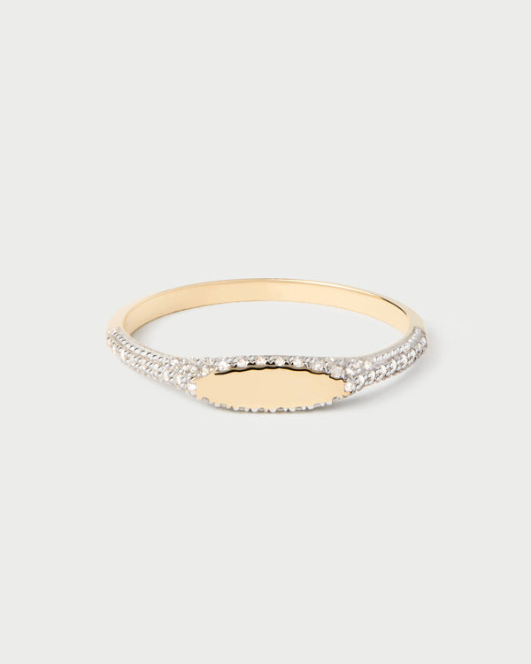 PDPAOLA Diamonds and Gold Tess Stamp Ring