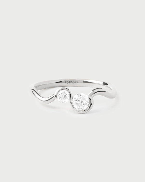 PDPAOLA Diamonds and white gold Dafne ring