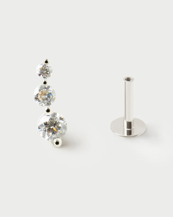 PDPAOLA Diamonds and white gold Eve ear piercing