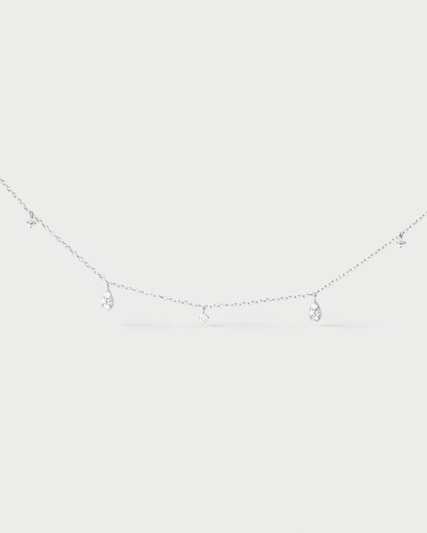 PDPAOLA Diamonds And White Gold Sandy Necklace