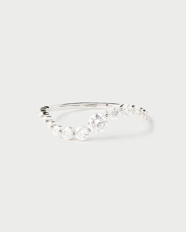 PDPAOLA Diamonds and white gold Venus ring
