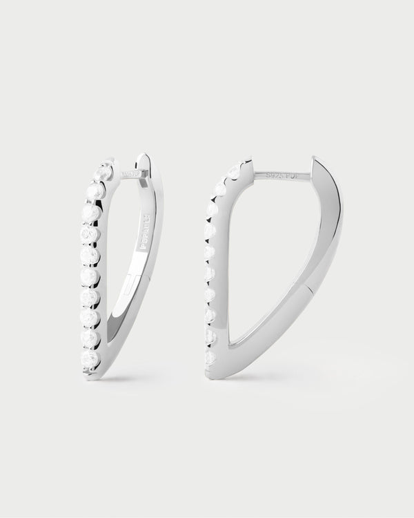 PDPAOLA Gloss Silver Hoops