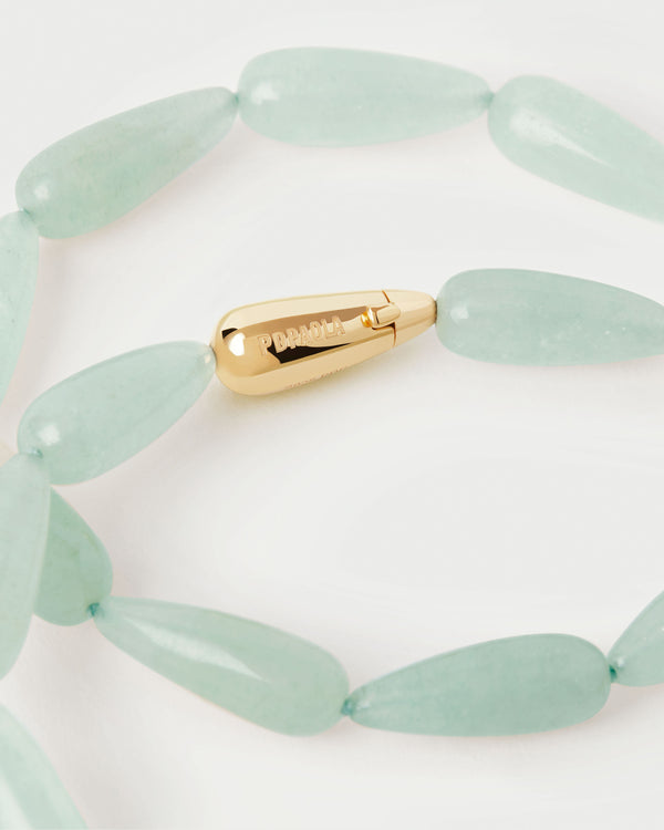 PDPAOLA Green Aventurine Drop Necklace