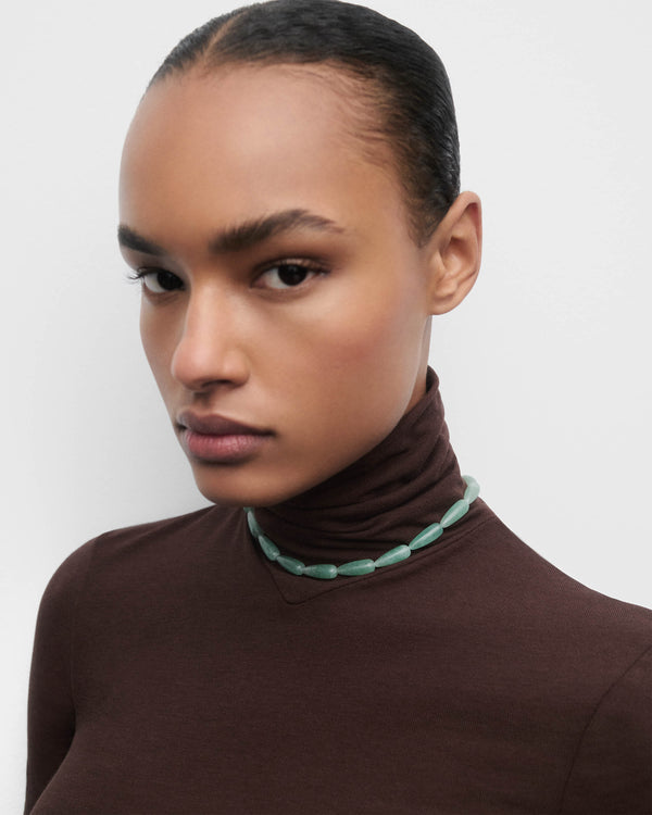 PDPAOLA Green Aventurine Drop Necklace
