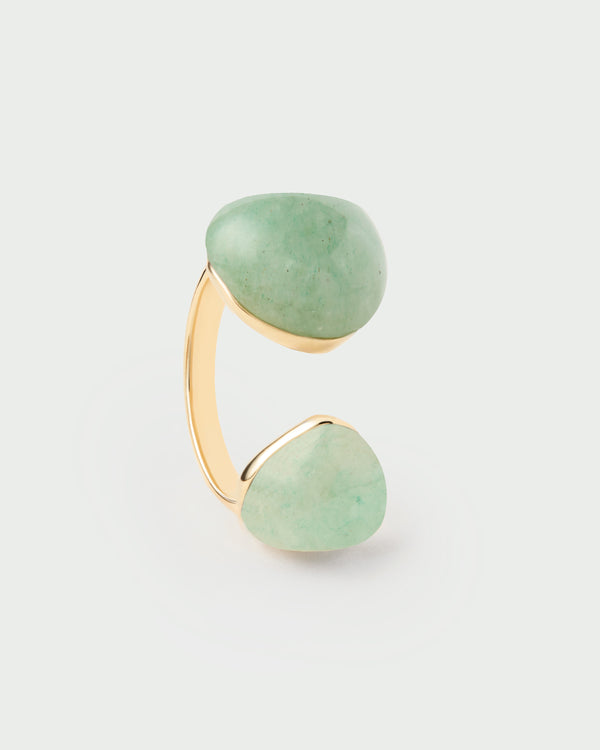 PDPAOLA Green Aventurine Gravity Ring