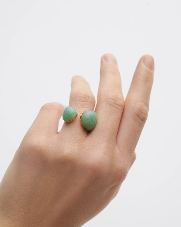 PDPAOLA Green Aventurine Gravity Ring