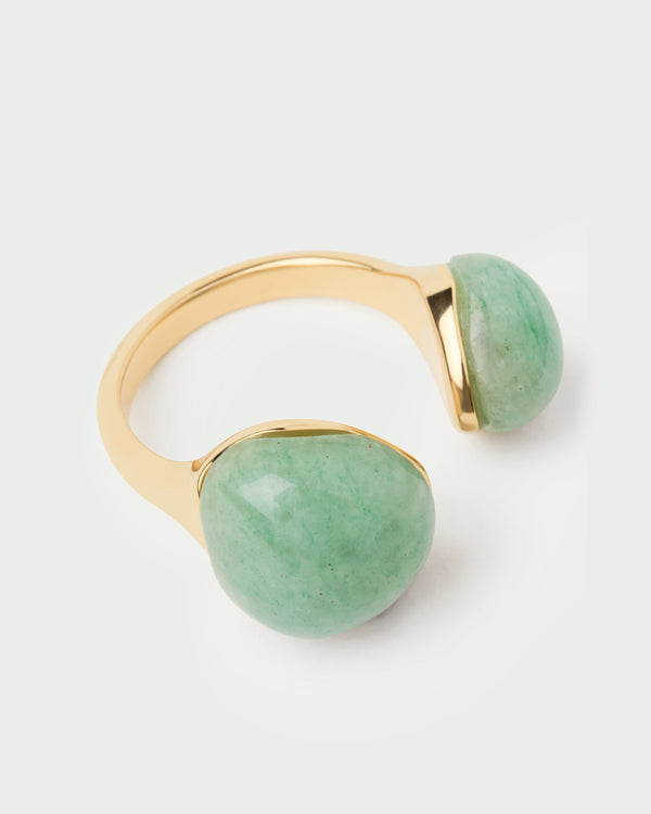PDPAOLA Green aventurine Gravity ring