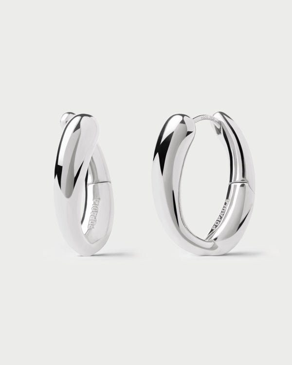 PDPAOLA Helix silver hoops