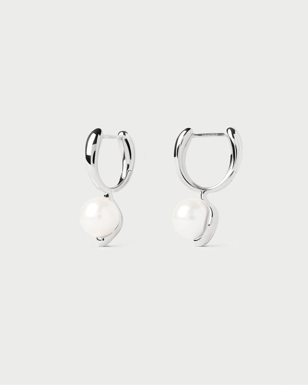 PDPAOLA La Perla Mini silver hoops